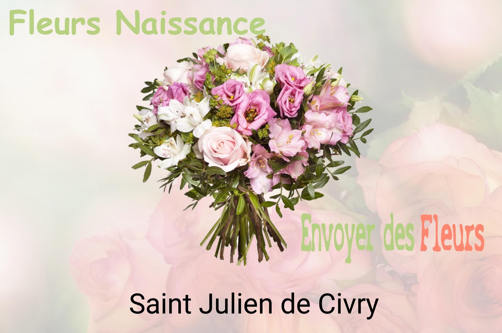Bouquet de fleurs de naissance livré à Saint-Julien-de-Civry