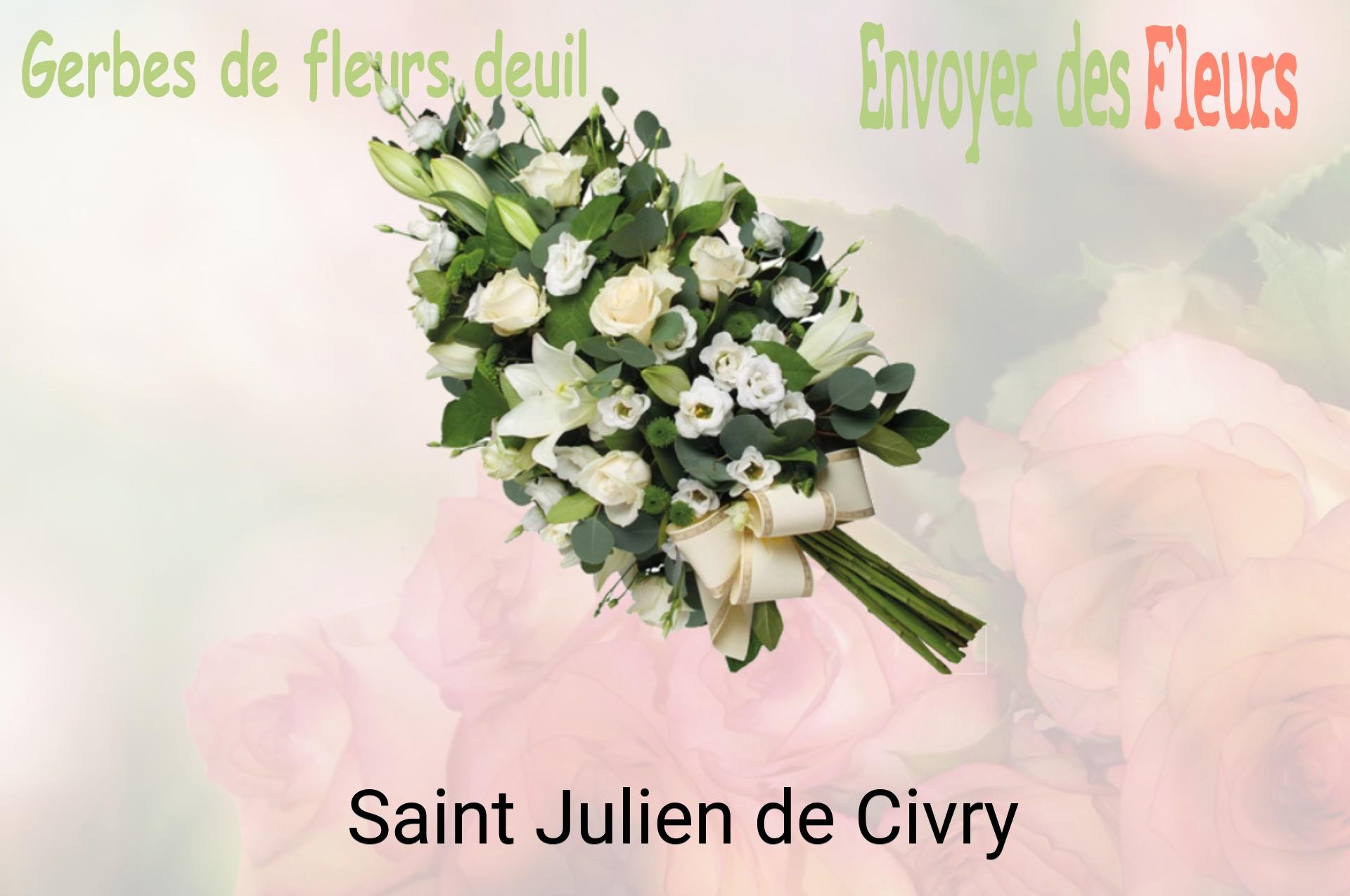Gerbe de fleurs de deuil livrée à Saint-Julien-de-Civry
